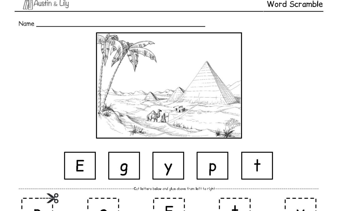 Ancient Egypt landscape worksheets