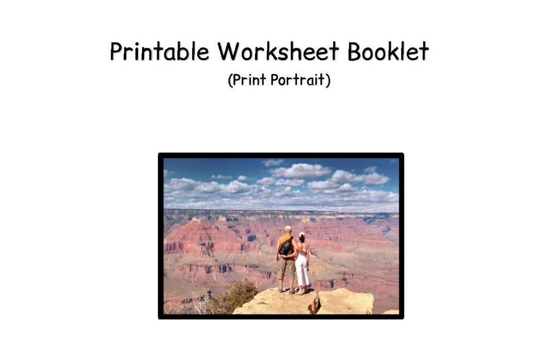 Arizona Grand Canyon Worksheets Portrait PDF