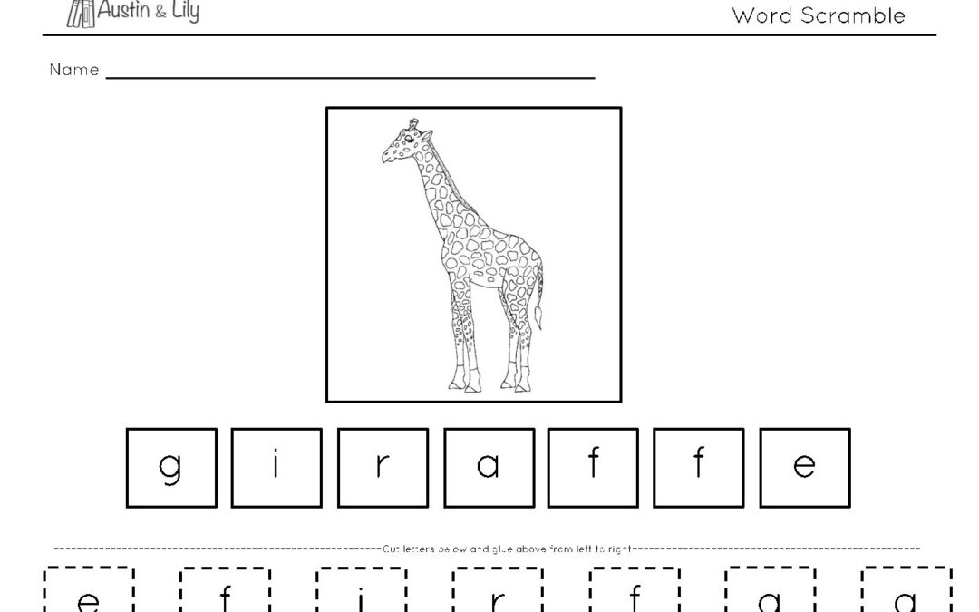 Giraffes are mammals landscape worksheets