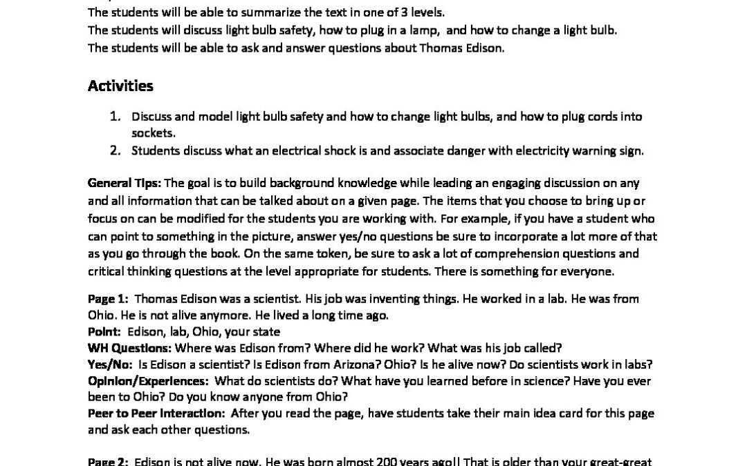 Light Bulb Teachers Notes
