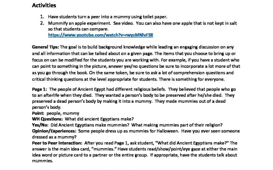 Mummies Teacher Notes
